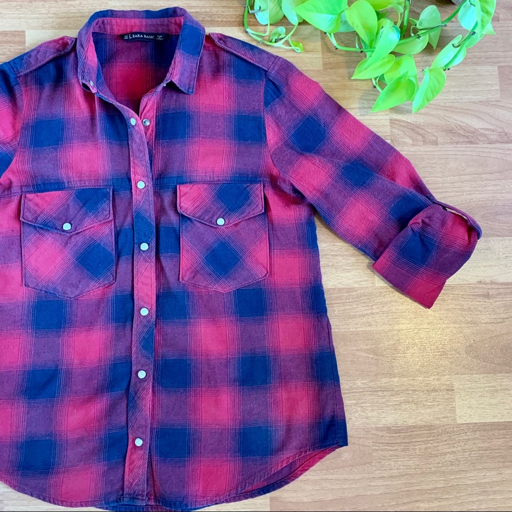 ⭐️3 for $20⭐️ Zara Classic 🇨🇦 Flannel w snaps